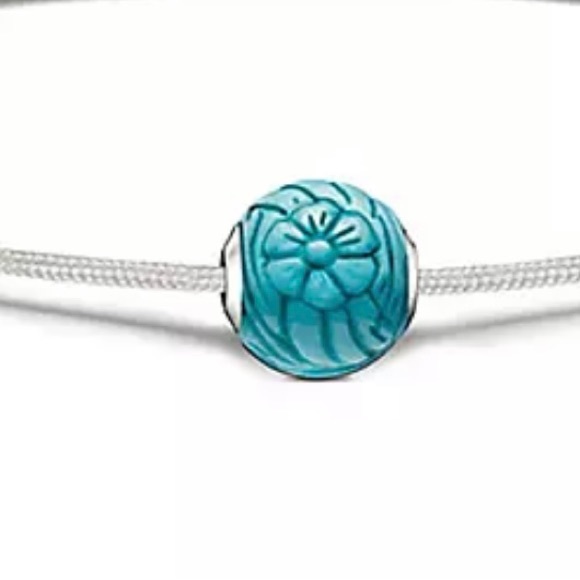 Thomas Sabo Textile turquoise Karma bead AUTHENTIC (New) - Picture 1 of 8